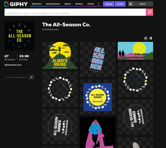 Add our GIFs and stickers to your #AllSznRunner posts, Tiktoks and Instagram stories