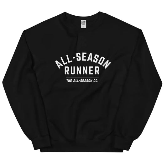 All-Season Runner: Crewneck sweatshirt in solid black Apliiq
