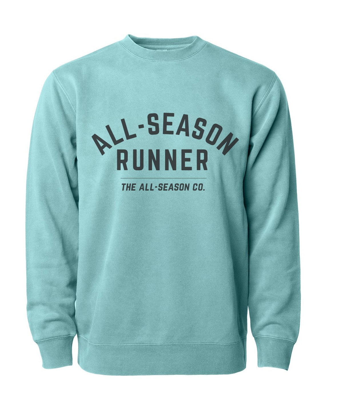 All-Season Runner: Unisex Crewneck Sweatshirt in Mint Blue Apliiq