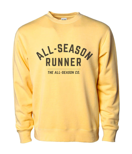 All-Season Runner: Unisex Crewneck Sweatshirt in Yellow The All-Season Co.