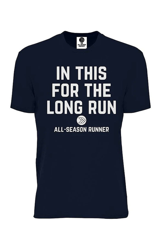 In This For The Long Run: Men's Running Shirt (Navy) Apliiq
