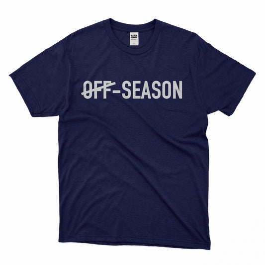 No Off-Season: Stay Dry Unisex Tee - Navy Blue Apliiq