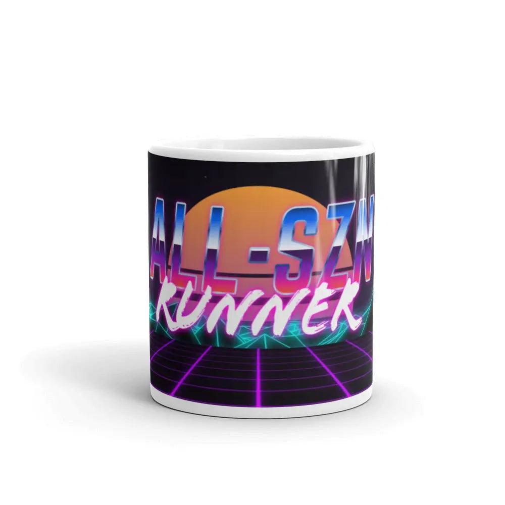 Run The 80s: All-Szn Runner Sci-fi Glossy Mug (11oz or 15oz) The All-Season Co.