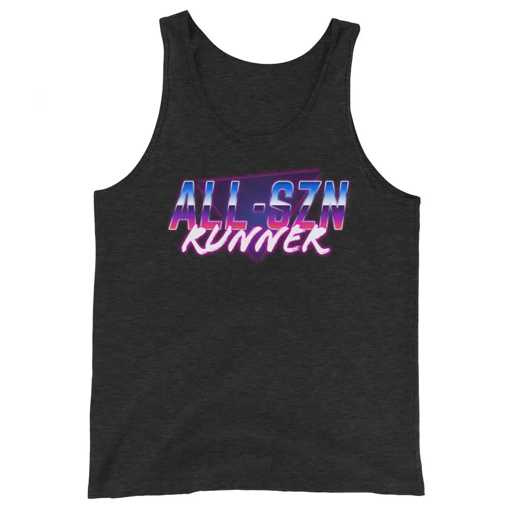 Run The 80s: Unisex Tri-blend Tank The All-Season Co.