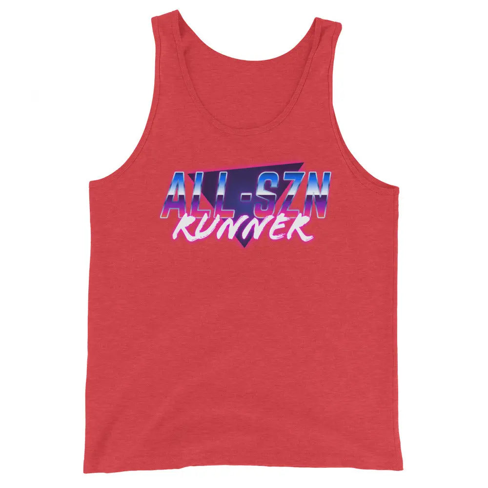 Run The 80s: Unisex Tri-blend Tank The All-Season Co.