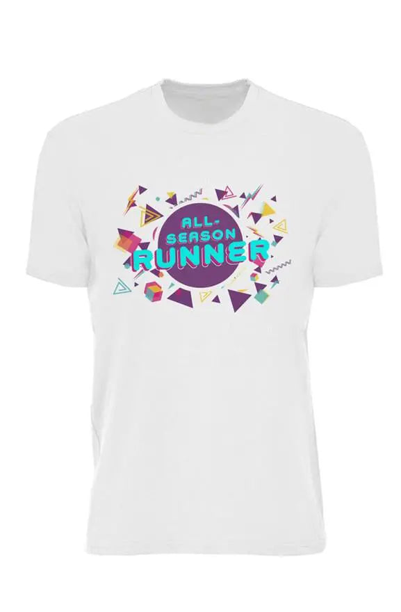 Run the '80s: All-Season Runner Unisex Pop Eco Performance Tee Apliiq