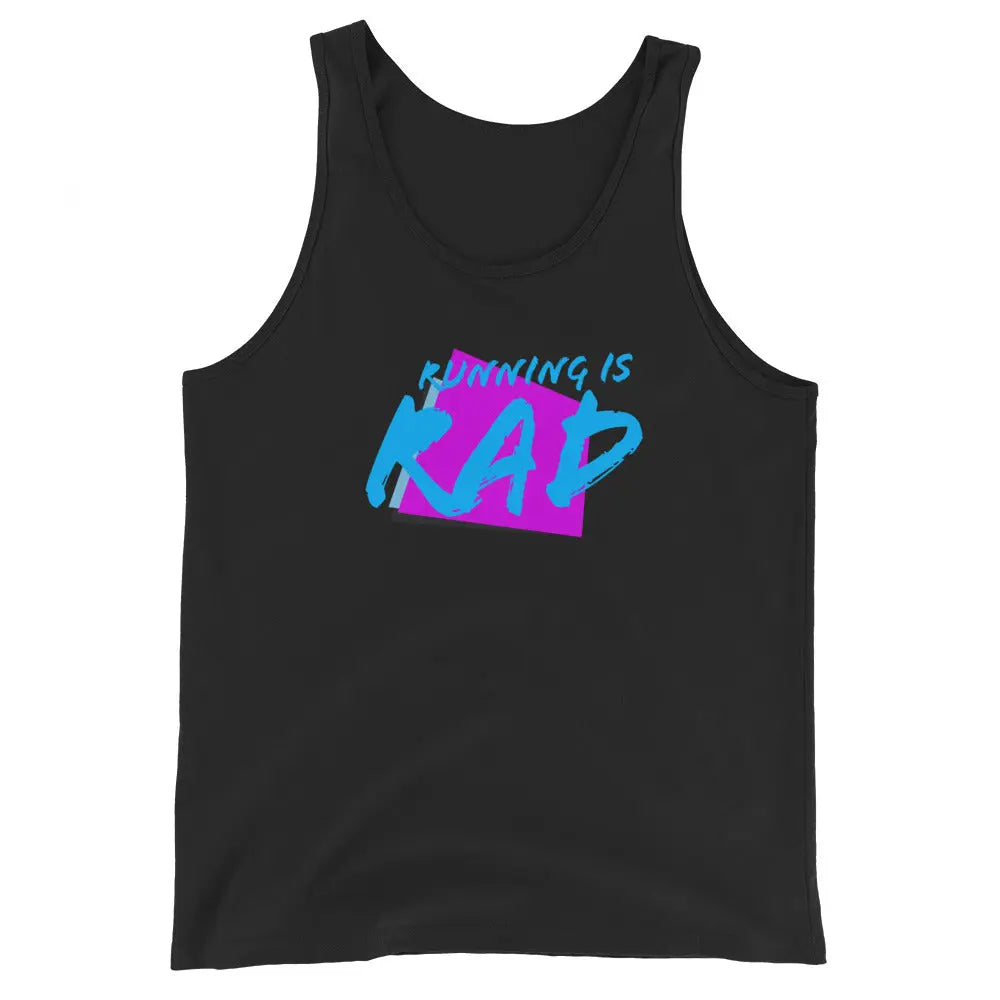 Run the 80s: 'Running is Rad' Triblend Unisex Tank Top The All-Season Co.