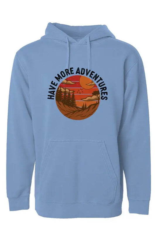 Vintage Hiker: Have More Adventures Pigment Dyed Hoodie Apliiq